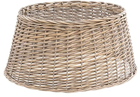 Cache Pied de Sapin en Osier Gris 56 x 44 x H 26 cm - Feeric Christmas