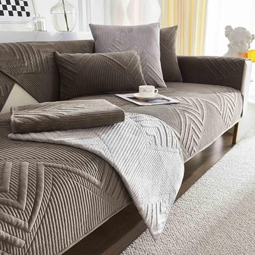 YWQJL Sofabezug Antirutsch,Sofaschutz Sofaschoner,Kratzschutz Hund Katze Überwurf Hundedecke Ecksofa Sofa Schutzdecke Schonbezug Sofa Abdeckung Sofaüberwurf Couchhusse,dunkelgrau-70x180cm