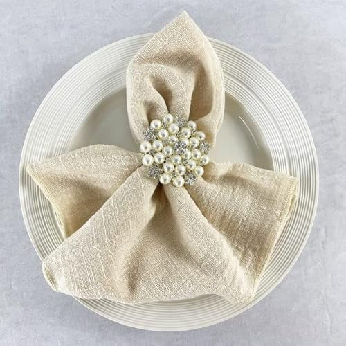 QIUMING 4 Stück Stoffservietten zum Nähen, Salbeigrün, Reiner Baumwollstoff, 40 x 40 cm, weiches Abendessen, Geschirrtuch, rustikale Hochzeitsdekoration für Zuhause und Küche