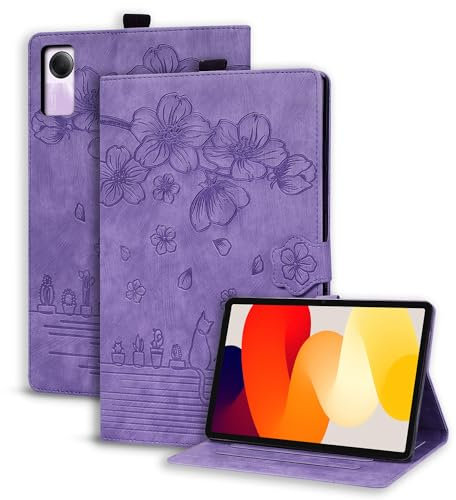 Succtopy Coque Xiaomi Redmi Pad SE 11 Pouces 2023 PU Cuir Cover Tablette Housse de Protection Xiaomi Redmi Pad SE 2023 Porte-Crayons Portefeuille Tablet Étui Xiaomi Redmi Pad SE 11 Violet