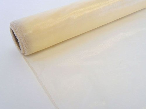 Tischläufer aus Organza-Stoff, durchsichtig, 40 cm breit, perfekt für Hochzeiten, Partys und DIY-Projekte (Elfenbein, 1), 9 m