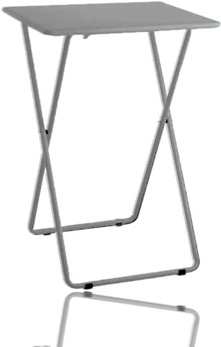 AAMEN Folding TV Tray Table - Portable Snack, Coffee, Laptop, Drinks, Side Table (Grey)