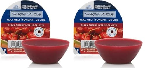 Yankee Candle Wax Melts, Black Cherry, Up to 8 Hours of Fragrance, 1 Count, Red (Pack of 2)
