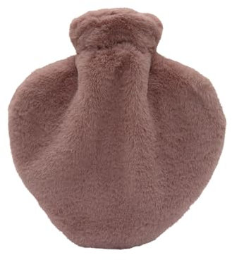 Heart Shaped Hot Water Bottle Pink Heart Faux Fur 1 Litre