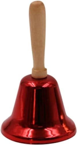 Handglocke, Jingle Bells, Serviceglocke, Klassische Metall-Weihnachtshandglocke, Weihnachten, Neujahr, Party, Feiern, edler Empfang, Abendessen, Party, Szenendekoration (Farbe: B) (Color : Red)