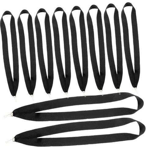 BESPORTBLE 10St Medaillenband Leistungsband Schwarze Medaillenbänder Krawatten Haken Lanyards Medaillen Band sportspiele Sport Spiele Dreieck binden Rosette die Medaille Schleife Polyester