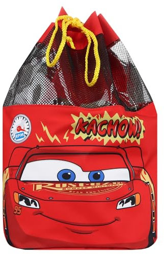 Disney Schwimmtasche | Cars Jungen Schwimmtasche | Jungen Lightning McQueen Rucksack | Einheitsgröße | Rot
