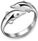 925 Sterling Silber Delphin Offene Ringe Damen Hochzeitsschmuck