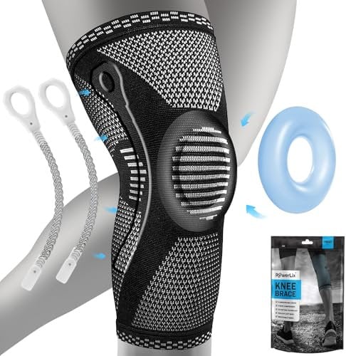 POWERLIX Knee Brace with Support and Pad for Pain Relief, Medical Knee Support, Compression Knee Sleeve for Men & Women Knee Support for Running, Basketball, Volleyball