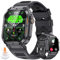 LIGE Smartwatch Herren Militärische mit Telefonfunktion,1.96'' HD Touchscreen,5ATM Wasserdicht100+ Sportmodi Aktivitätstracker mit Herzfrequenz/SpO2/Schlafmonitor/Schrittzähler,400mah Sportuhr
