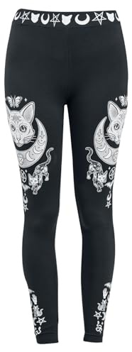 Gothicana by EMP Damen Schwarze Leggings mit elastischem Gummibund