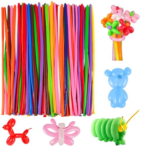 100 Stück Modellierballons, 30cm Luftballons für Tiere Lange Bunte Ballons für Party Geburtstag Weihnachten Hochzeiten
