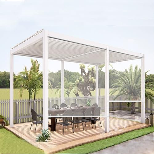 Tenda a Rullo Pvc Trasparente Impermeabile,Tapparella Avvolgibile Resistenti ai Raggi Uv,Tende a Rullo Pvc con Controllo della Luce,per Finestre,Porte,Pergola Esterna (W60xH125cm/W24xH49)