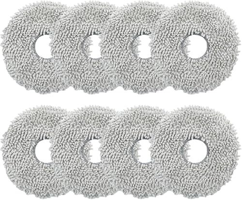 8 Pièces Chiffons de Rechange pour Robot Aspirateur Dreame L10 Ultra/L10s Ultra/L10 Prime/L20 Ultra, Lavable Morceaux Lingettes Pièces de Rechange en Microfibre pour Nettoyage des Sols