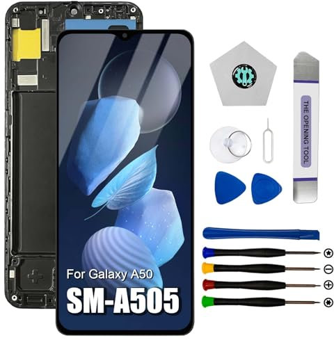 Dinow - Pantalla para Samsung Galaxy A50 SM-A505F SM-A505F/DS SM-A505FN/DS SM-A505U completa LCD táctil para Samsung Galaxy A505 Display (con herramienta de reparación)