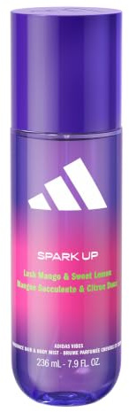 adidas Vibes Spark Up Fragrance Hair & Body Mist, Fruity Fragrance with Notes of Lush Mango & Sweet Lemon, Mood-Boosting, For Any Occasion, 236ml