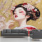 Papier Peint Japonais Geisha 350x256 cm - Fleurs de Cerisier Papier Peint Intissé Adhésif Panoramique Déco Mural - pour Salon Chambre D'Enfant Décoration Murale