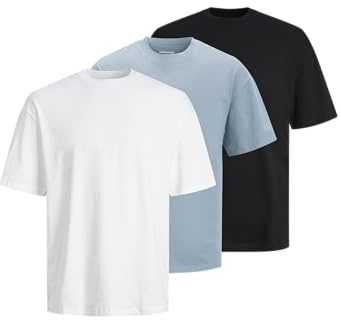 JACK & JONES Male T-Shirt 3er-Pack Einfarbig T-Shirt