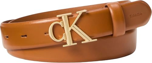Calvin Klein Damen Round Ck Buckle 30mm Belt Smooth Lv04f7074g Gürtel