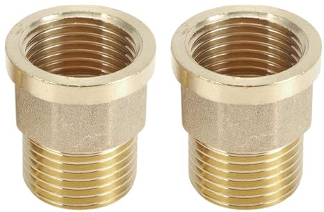 INFINAUTO Raccords De Tuyauterie En Laiton 1/2 Femelle X 1/2 Mâle, Adaptateur De Mamelon Femelle Vers Mâle 1,1, 2 Pièces
