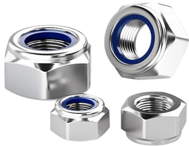 HAISHANG 50 Piezas Tuercas Hexagonales M8 A2 V2A de Acero Inoxidable,Autoblocantes DIN985 con Insertos de Nylon,Tuercas de Bloqueo Negras para Pernos y Tornillos