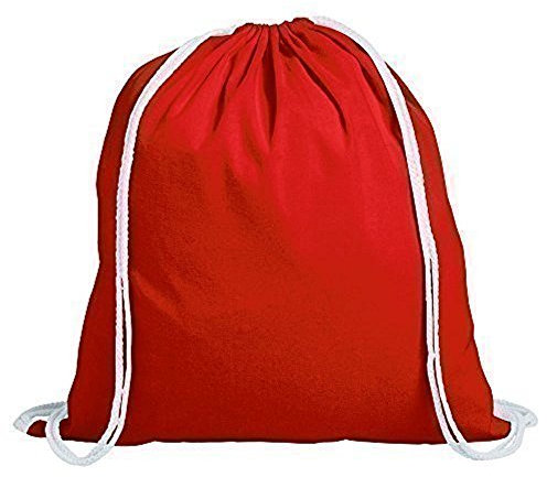 sin4sey 10er Set Baumwollbeutel Turnbeutel Baumwollrucksack Sportbeutel (rot)