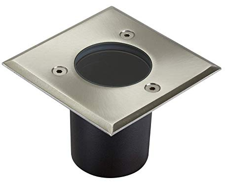 SOTECH LED Bodeneinbaustrahler ALFA MINI eckig 100 x 100 mm Edelstahl | IP67 GU10-230V Gartenstrahler Bodenleuchte ohne Leuchtmittel