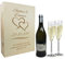 laser-diele Geschenk zur Hochzeit – Sekt Geschenksets – Sektglas mit Gravur – Geschenke für Paare – Sekt – Zwei Herzen