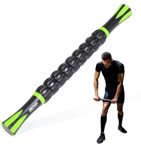 Bionix Massage Roller Stick - 360° Deep Tissue Muscle Roller, Massage Stick for Trigger Points, Calf Leg Roller for Muscles Soreness & Tightness, Cramps, Myofascial Release and Recovery (Green)