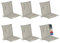 Beautissu 6 er Set Niedriglehner Auflage Gartenstuhl 100x50x6 cm Loft NL - Sitzkissen Niederlehner Rückenkissen niedrig Stuhlkissen Schaumkern Füllung Kissen Hellgrau