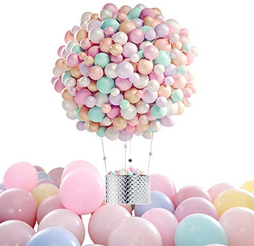 Luftballons Hochzeit, Happy Birthday Ballon, Helium Luftballons,100 Stück Latex Ballons ,Luftballons Pastellfarben Mix für Hochzeit Geburtstagsparty Babyparty Valentinstag Dekoration