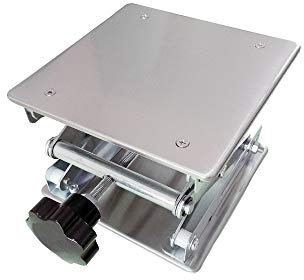 LabZhang 15,2 x 15,2 cm Edelstahl-Laborwagenheber-Scherenständerplattform, Labor-Hebebühne, wissenschaftliche Scheren-Hebebühne, erweiterbarer Hub-Höhenbereich 74 mm - 275 mm, maximale Traglast 25 kg