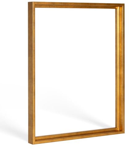 Bildershop-24 Schattenfugenrahmen mit Schattenfuge Lemgo für Keilrahmenbilder und Leinwände 30x90cm Gold Blattgold