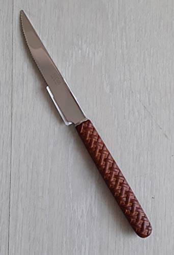 SERAFINO ZANI Set COLTELLI Bistecca Intreccio Cuoio
