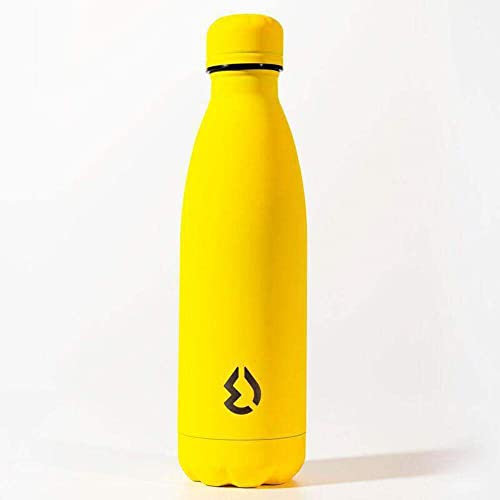 Bouteille isotherme Water Revolution en inox. Premium 500 ml anti-goutte, haute résistance, sans BPA (jaune fluo)