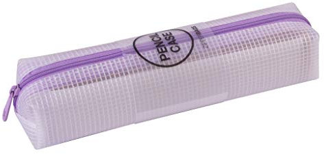 APLI 18698 - Estuche translúcido Zipper Bag Nordik Collection cremallera color VIOLETA. Medida 210 x 45 x 45 mm