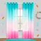 KOUFALL Kinder-Vorhänge, 213 cm Länge, für Mädchen, Aquamarin und Rosa, Schlafzimmerdekoration für Mädchenzimmer, Wohnzimmer