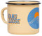 MUGSY Emaille Tasse, Hang loose, 330 ml, Wellen Motiv, Surf, Strand, Sonne, Camping Ausrüstung, beige