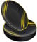 STACKABLES ~ Pack of 20 Hard Plastic Plates ~ 7.5'' Black Plate with Gold Design ~ Lightweight Reusable Salad Plates for Birthday Weddings Picnics & Anniversary