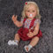 MineeQu 22 Pouces Lifelike Doux Sourire Cheveux blonds enracinés Silicone Vinyle Corps Complet Reborn Bébé Poupées Qui A L'air Réel Réaliste Nouveau-né Toddler Dolls avec Dents Jouets Coffret Cadeau