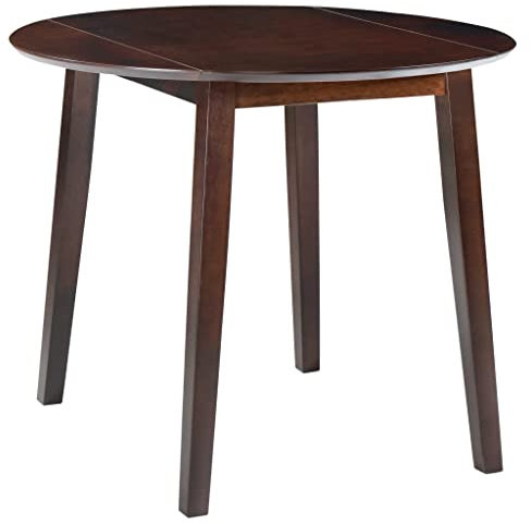 Makastle Runder Esstisch Klappbar Küchentisch Büro Konferenztisch Kaffeetisch Beistelltisch Esszimmertisch Speisetisch Tisch Klapptisch Esszimmer Küche MDF Braun 90 x 75 cm