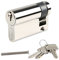 DIDA® 50mm Euro Profile Cylinder Lock | 40/10 Nickel Finish for UPVC & Patio Doors | Triple Security (Anti-Pick/Bump/Drill) | 3 Keys Included | High Security Single Cylinder