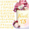 BETESSIN 64Pcs Torten Deko Gold Acryl 2 Sets Buchstaben Deko Torte 10Pcs Zahlen Gold Kuchen Deko Geburtstag A-Z Großbuchstaben Kleinbuchstaben Tortenaufsatz Set für Hochzeit Jubiläum Party Feier