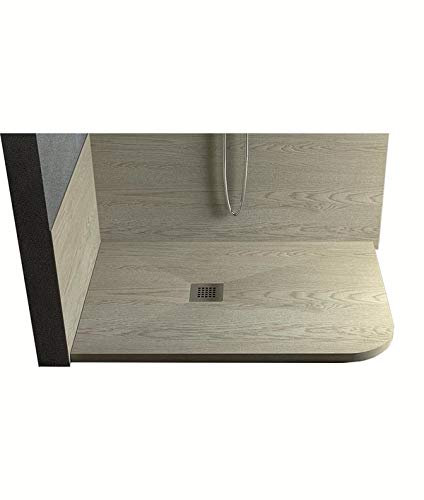 Relax Piatto Doccia Asimmetrico in Marmo-Resina 70x120 cm - Rocky Wood