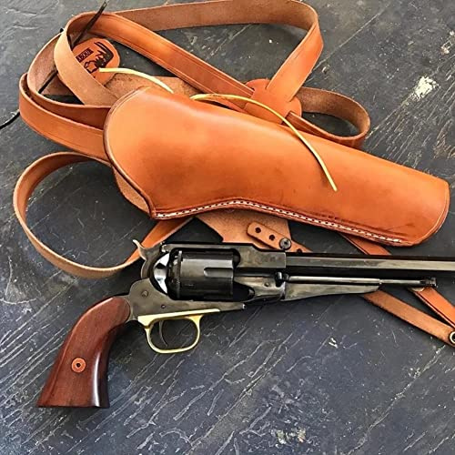 Schulterholster, Schulter-Pistolenhalfter, Verstellbares Mittelalterliches PU-Leder Pistolenholster Retro Revolver Holster für Damen und Herren B