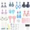 WEBEEDY 283-teiliges Polymer Ohrring Making Kit - Ausstechformen Set Mit 30 Ausstechern, 6 Farben Ton, 30 Ohrring Haken für DIY Schmuck