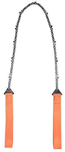 Akozon Outdoor Pocket Hand Chainsaw, 24 Inch Survival Zipper Saw Wood Cutting Rope Foldable Portable Chain Tool for Orange Camping Emergency Fast of Trees and Gardening Hiking Hunting
