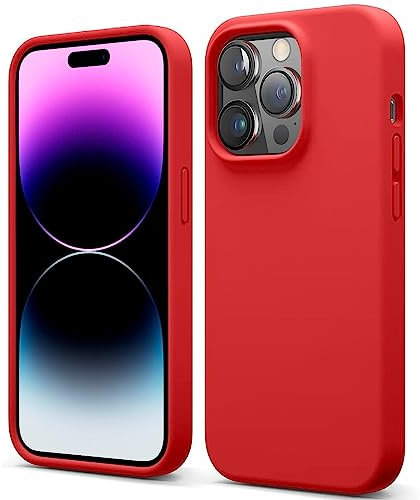 CoolGadget TPU Handyhülle für iPhone 14 Pro Max Silikonhülle, farbige TPU Soft Case mit Grip-Oberfläche, kompatibel mit iPhone 14 Pro Max (6,7 Zoll), Rot