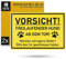 Warnschild VORSICHT! FREILAUFENDER HUND AB DEM TOR!, 2 Stück, 30 x 20 cm, 1 mm starkes PVC Schild mit Bohrlöchern, Hundeschilder, Vorsicht Hund Tor geschlossen halten Hinweisschild, Hundeschild