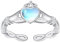 KINGWHYTE Claddagh Ringe für Frauen 925 Sterling Silber Mondstein Liebe Herz Ring Verstellbare Ringe Verlobung Hochzeit Offener Ring Mondstein Schmuck Geschenke